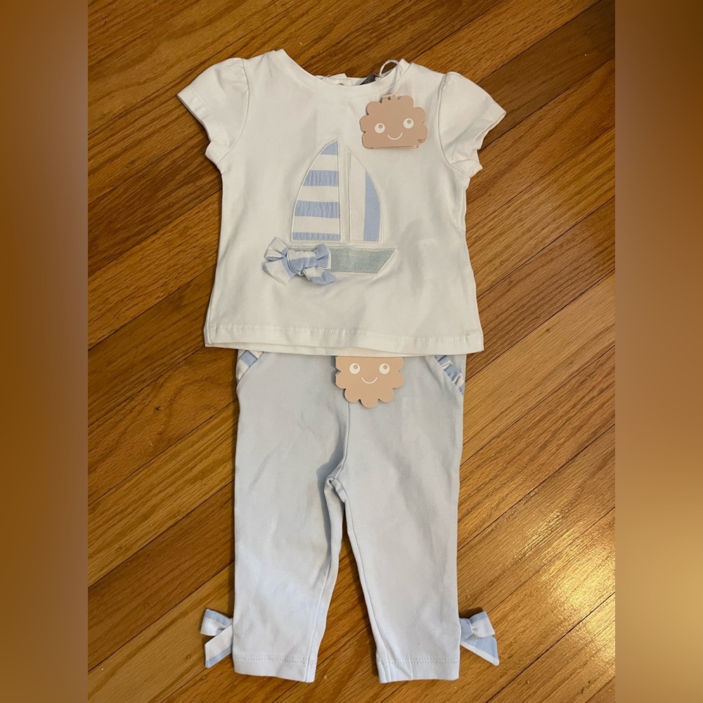 NWT Patachou Sailboat Outfit 6 M